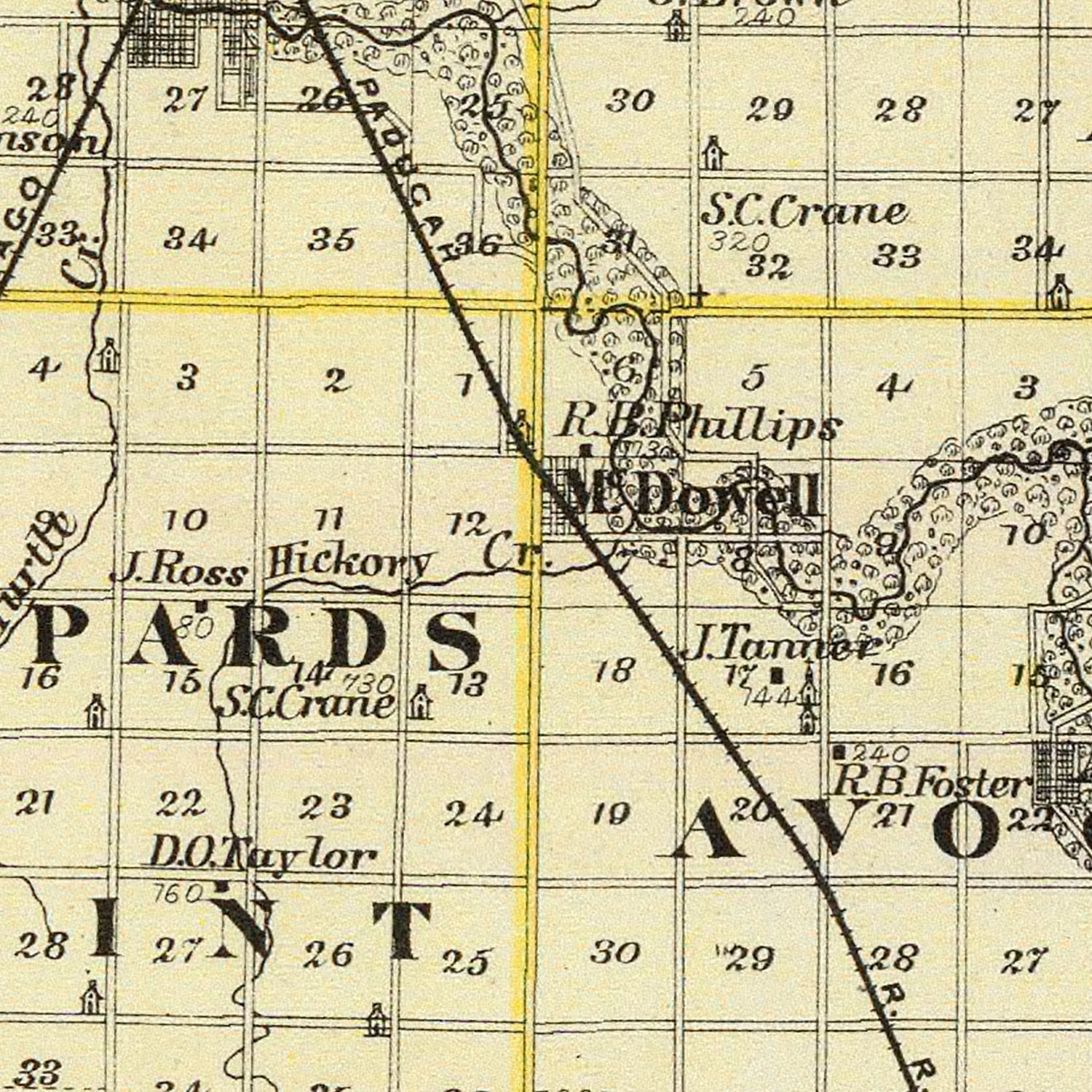 Vintage Map of Livingston County, Illinois 1876