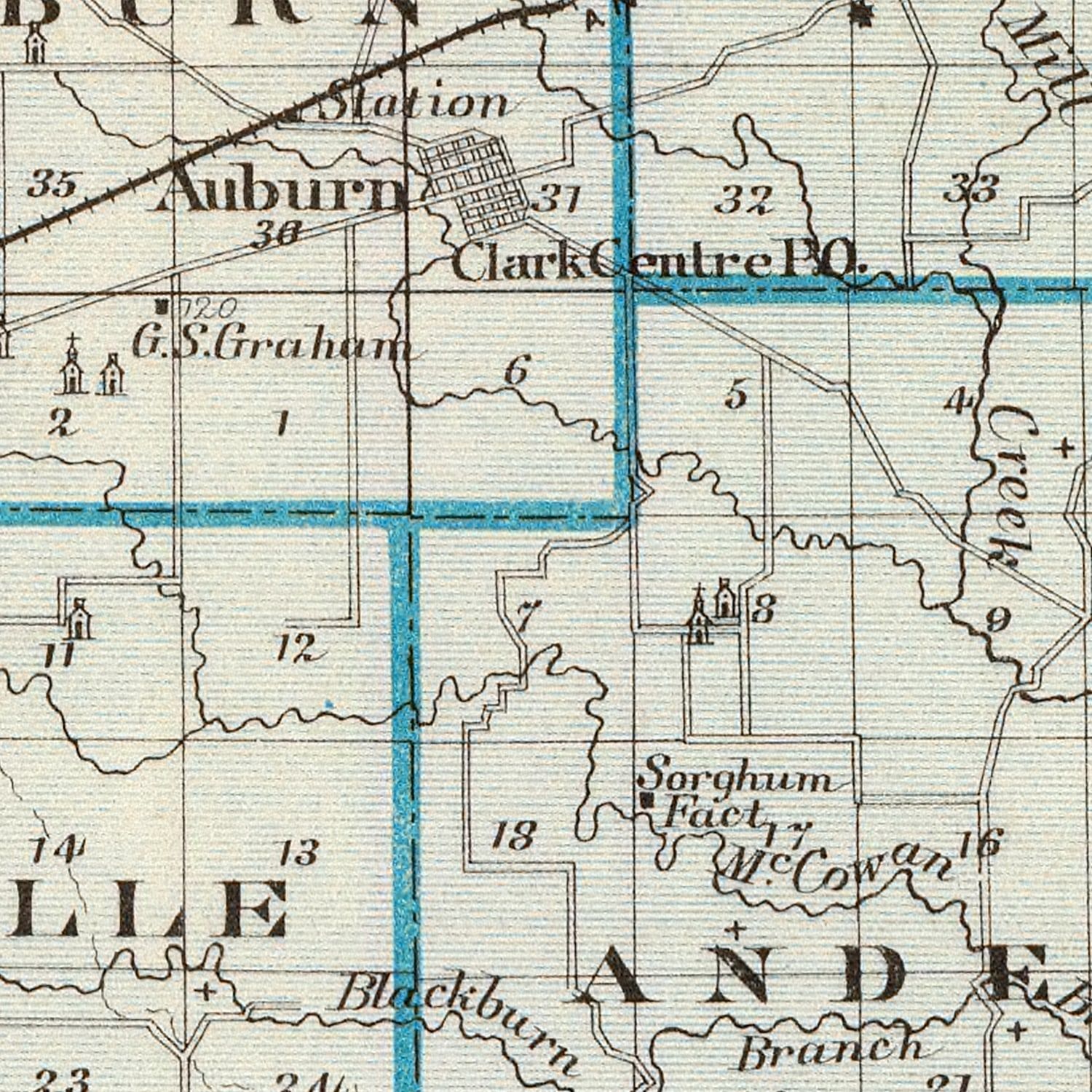 Vintage Map of Clark County, Illinois 1876