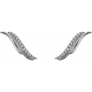 Platinum .06 CTW Natural Diamond Ear Climbers – image 2