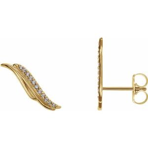 14K Yellow Gold .06 CTW Natural Diamond Ear Climbers