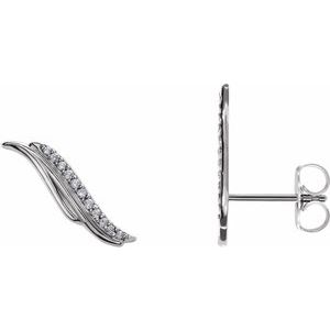 Platinum .06 CTW Natural Diamond Ear Climbers