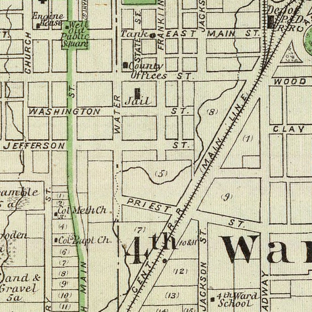 Vintage Map of Decatur County, Illinois 1876