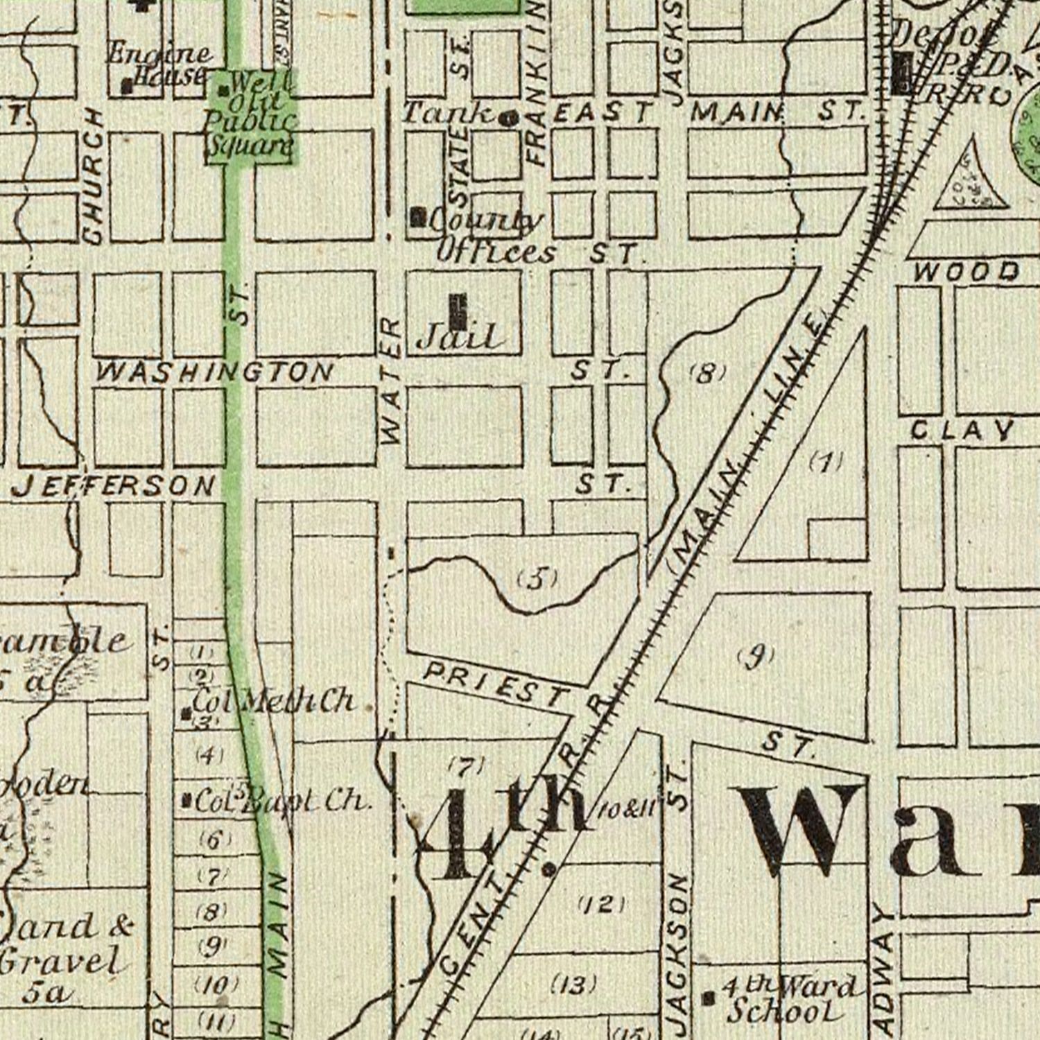 Vintage Map of Decatur County, Illinois 1876