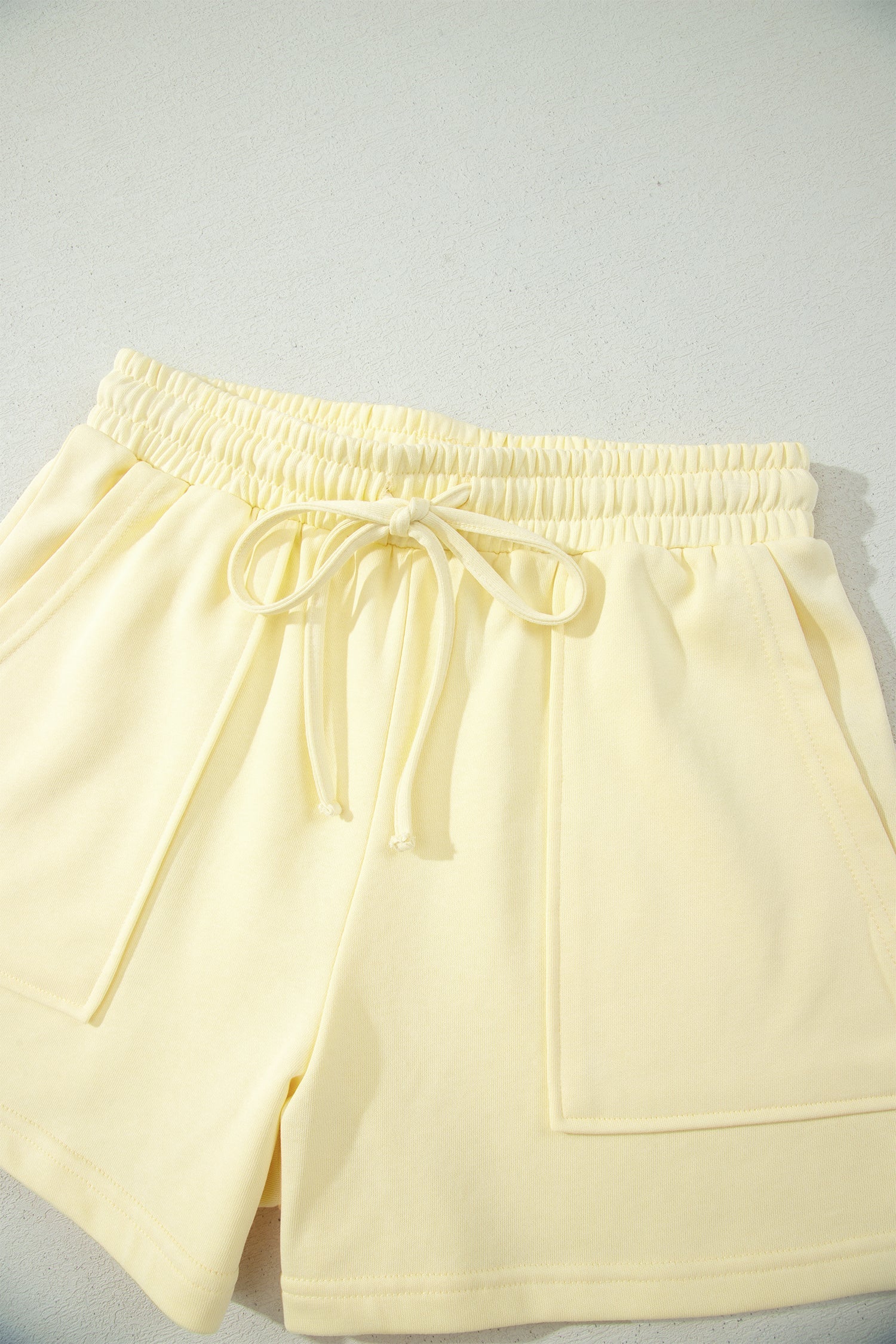 Solid Short Sleeve Tee & Drawstring Shorts Set