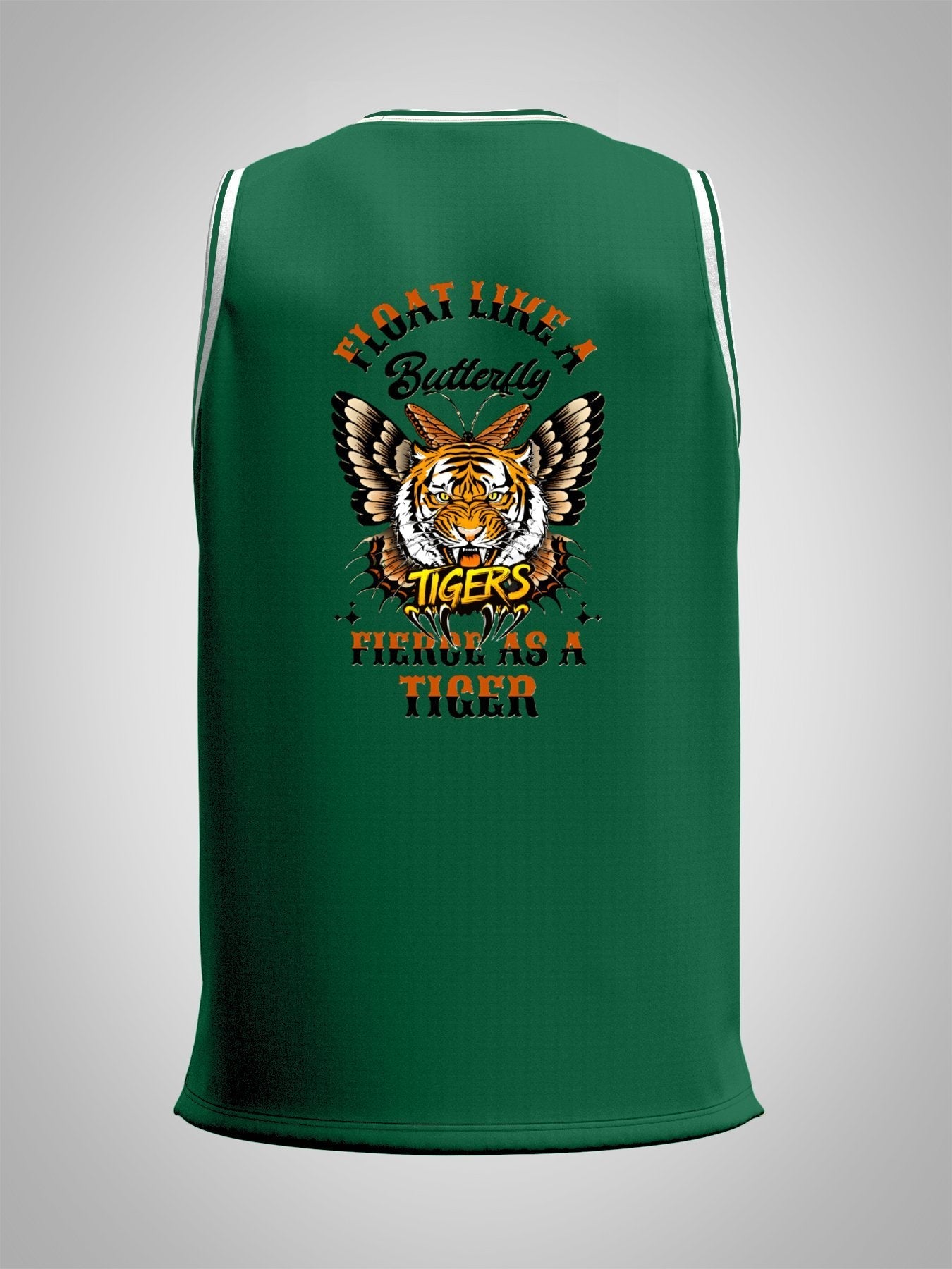Float Like a Butterfly Fierce as a Tiger Adult Green Basketball Jersey | Ships From USA