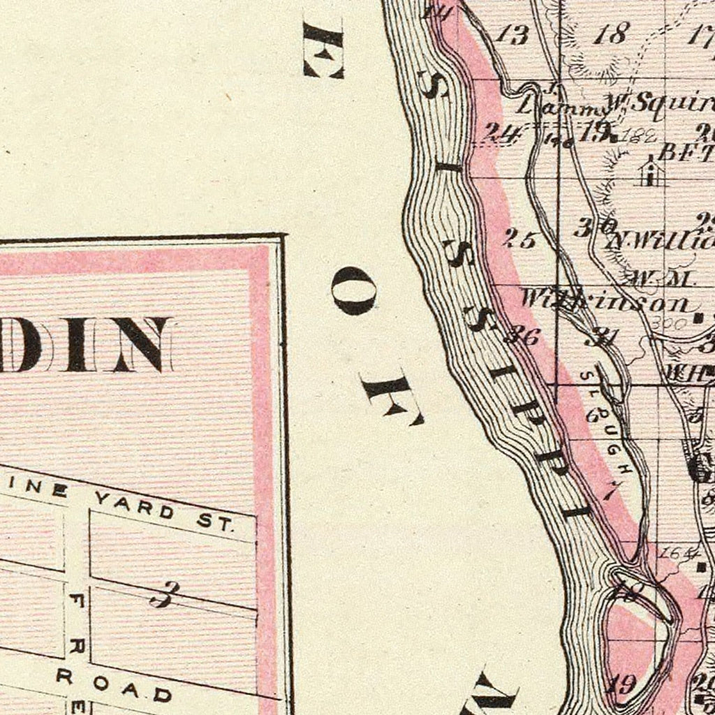 Vintage Map of Calhoun County, Illinois 1876
