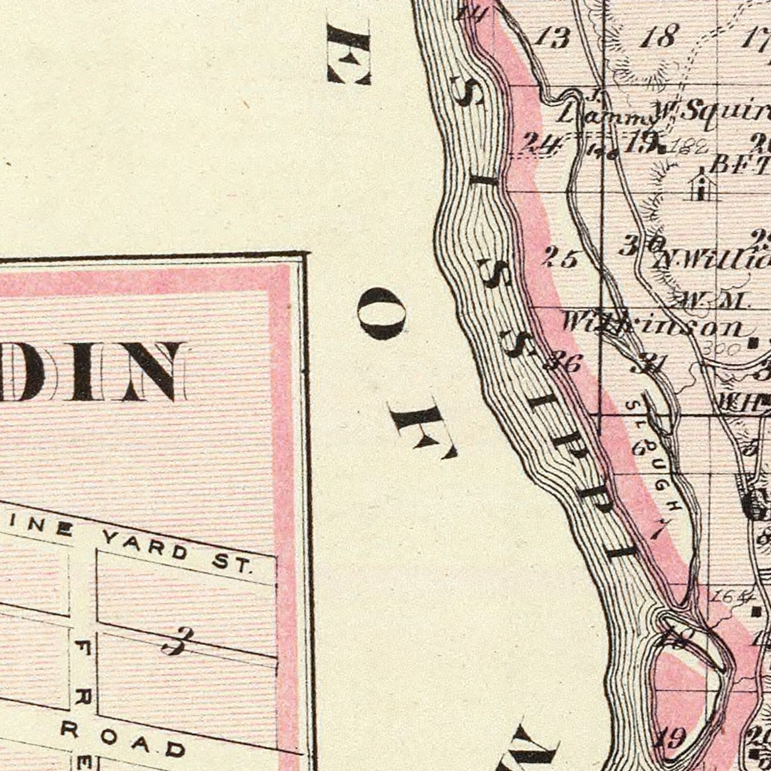 Vintage Map of Calhoun County, Illinois 1876