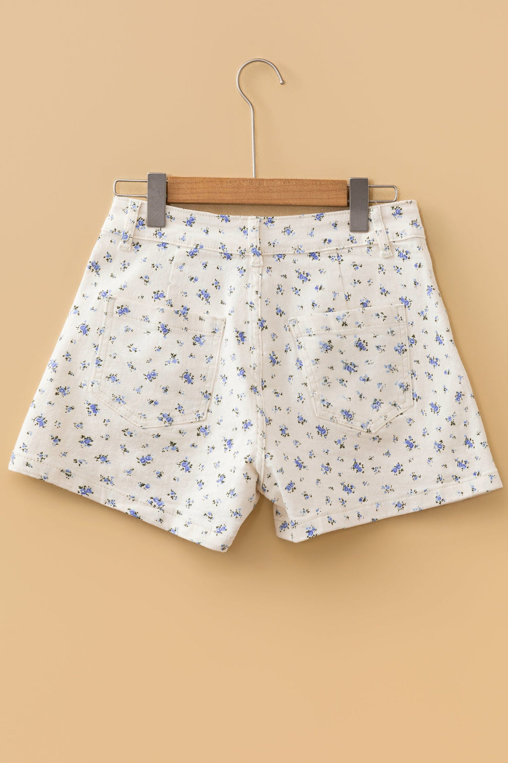 Floral Denim High Waist Shorts