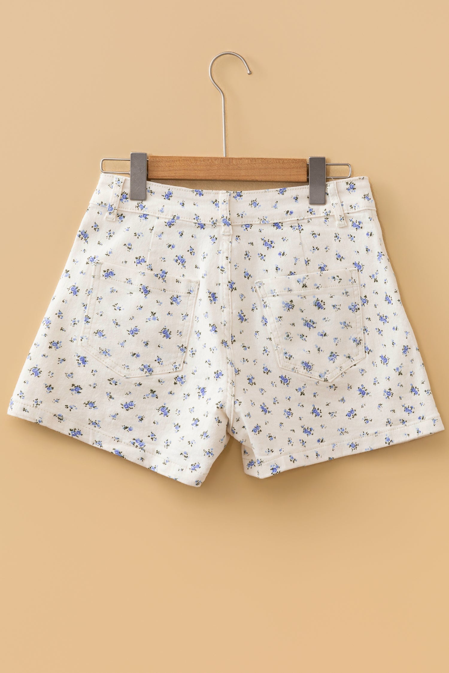 Floral Denim High Waist Shorts
