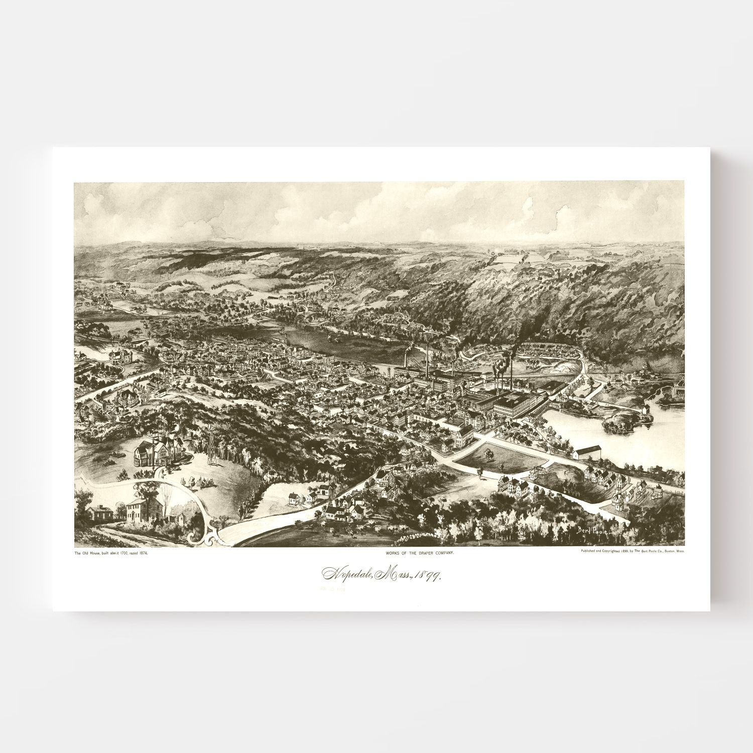 Vintage Map of Hopedale, Massachusetts 1899