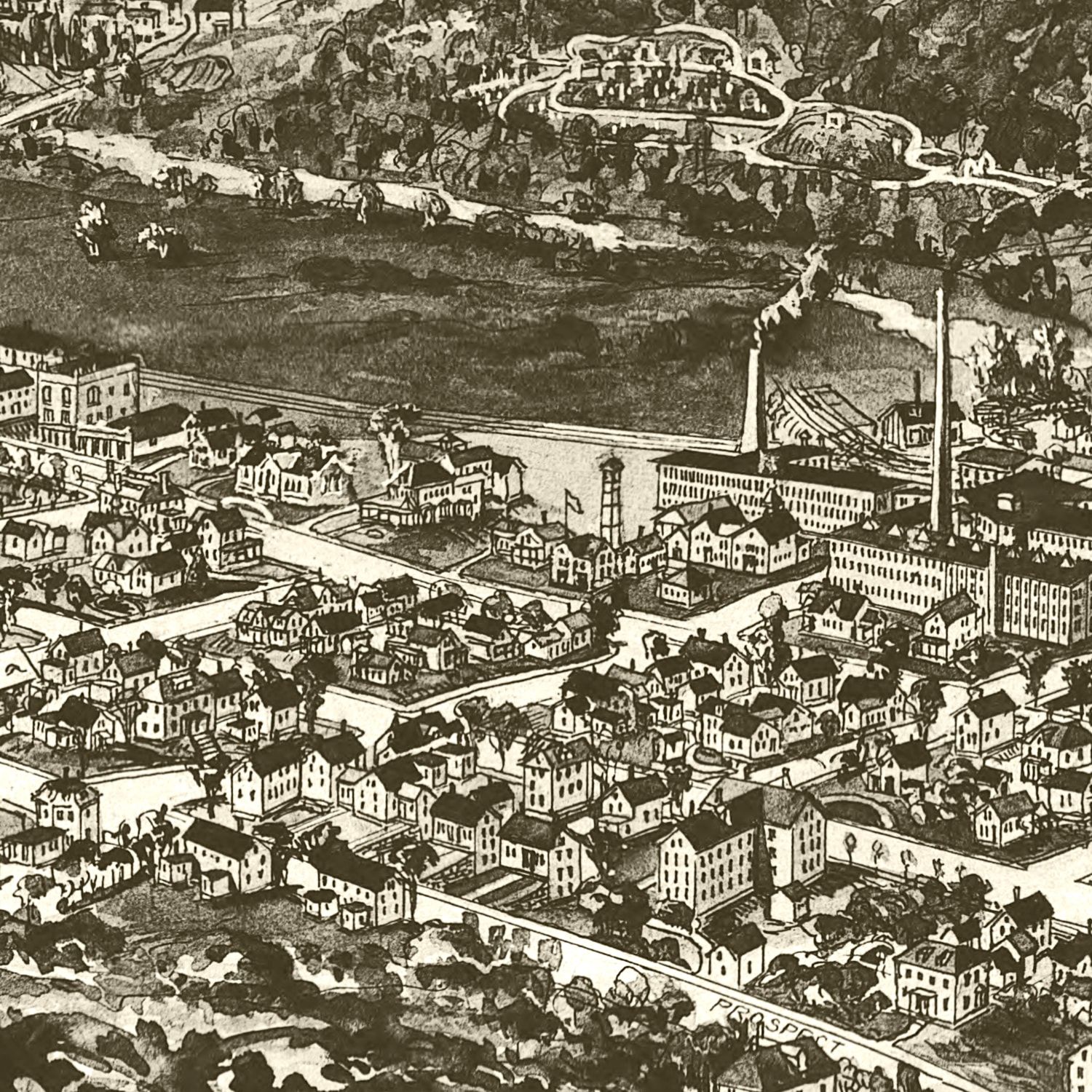 Vintage Map of Hopedale, Massachusetts 1899