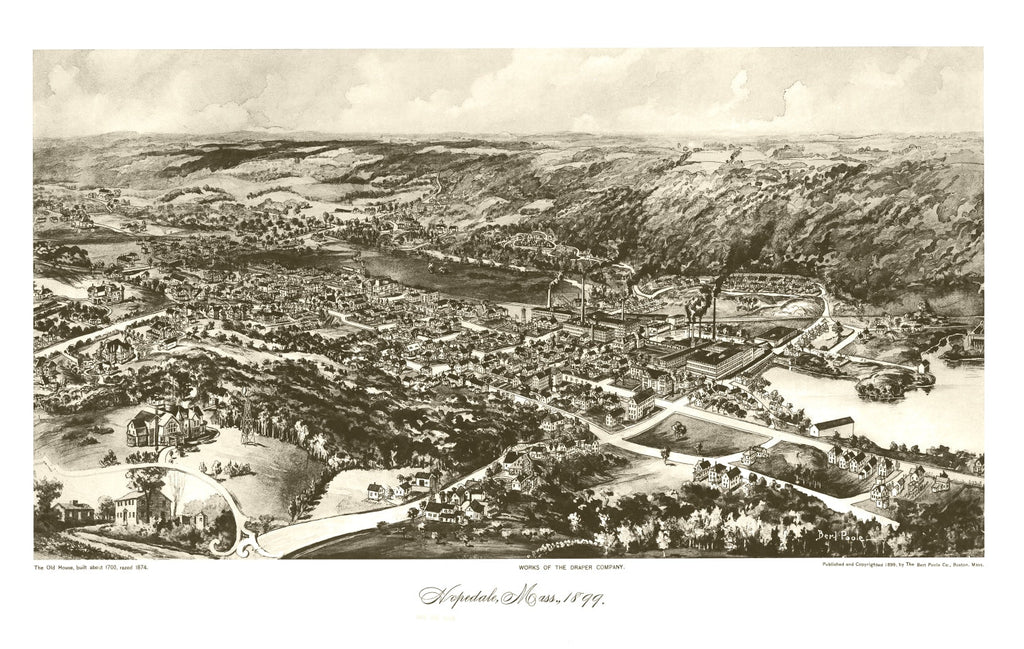 Vintage Map of Hopedale, Massachusetts 1899