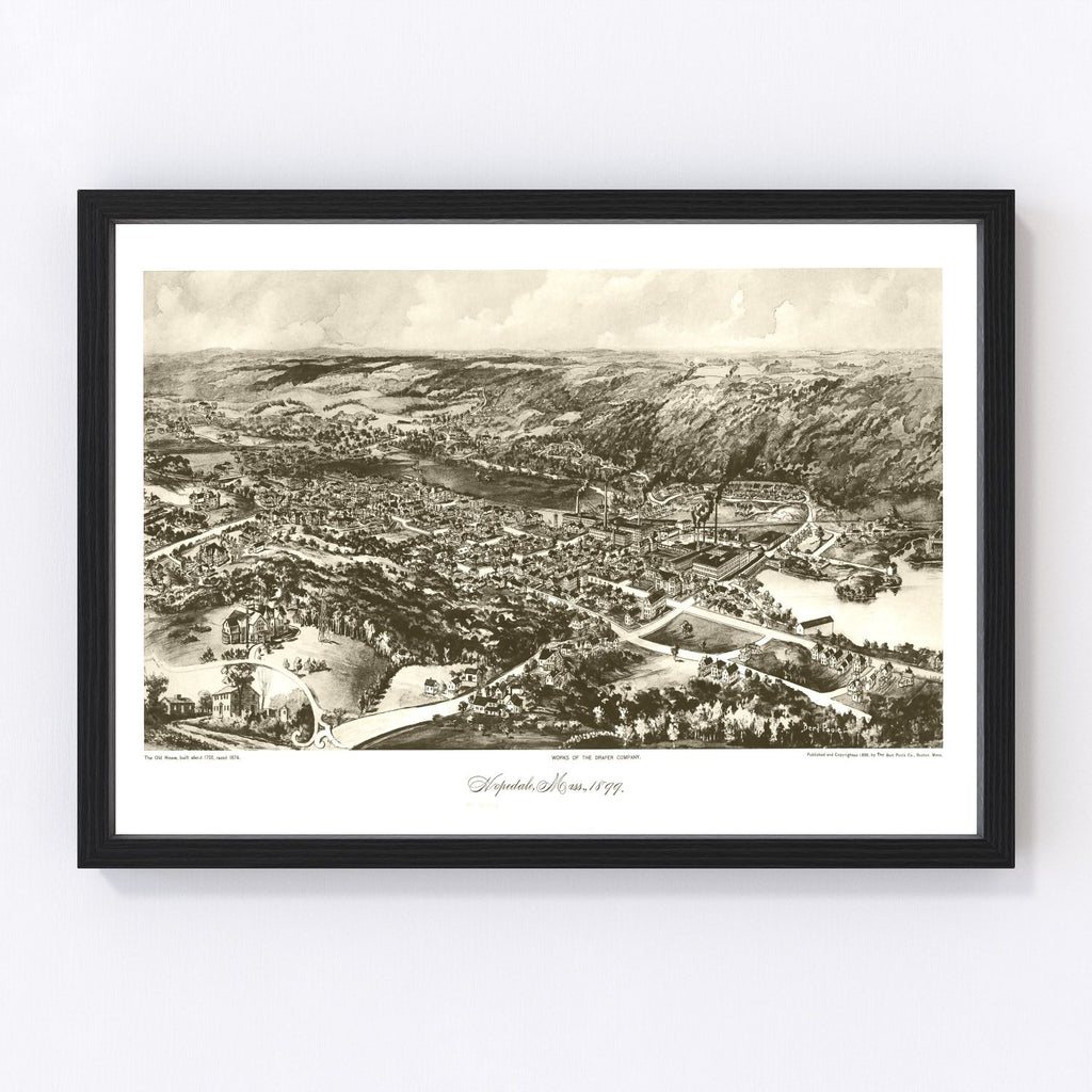 Vintage Map of Hopedale, Massachusetts 1899