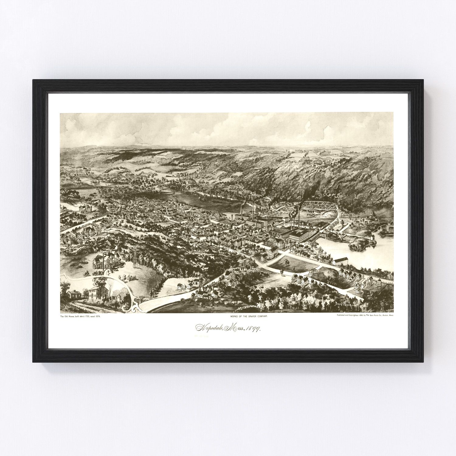 Vintage Map of Hopedale, Massachusetts 1899