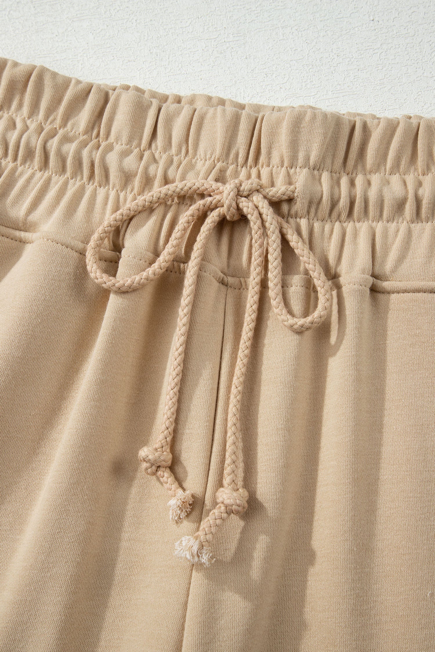 Solid Tee & Wide Leg Raw Hem Pants Set