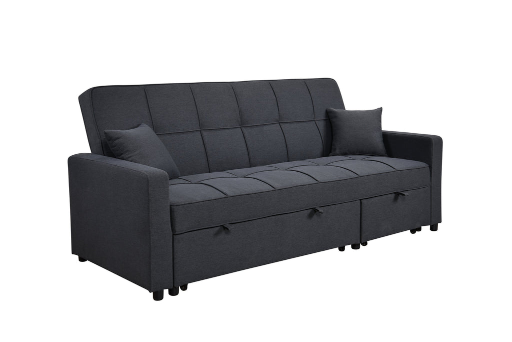 83' Oversized Upholstered Sofa Bed W/Pull Out Couch Bed & Adjustable Backrest,3 Seaters Sofa & Couch Convertible Sleep Sofabed for Home Apartment Living Room,Light Gray,Dark Blue