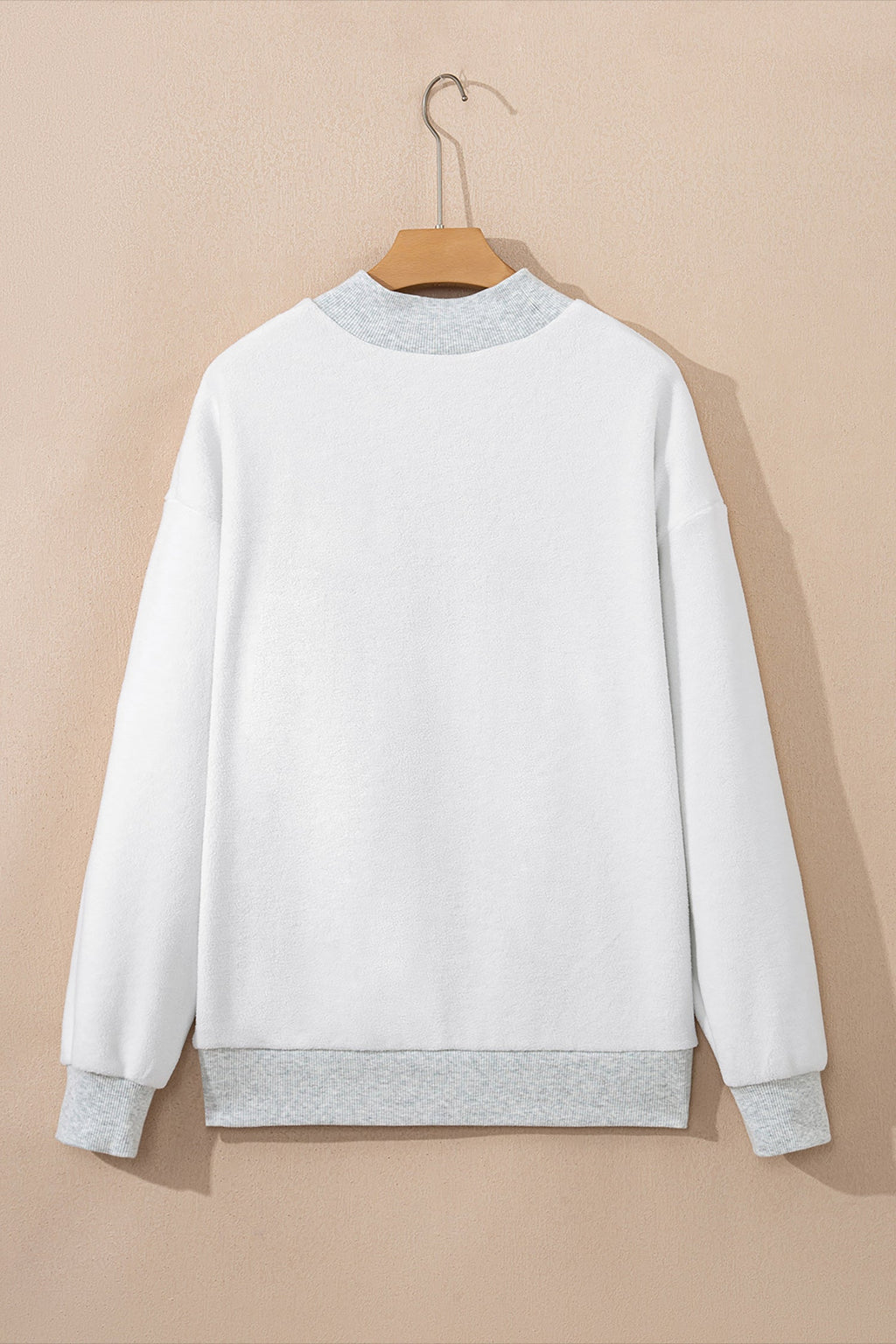 Solid Reversible Mock Neck Oversized Sweatshirt