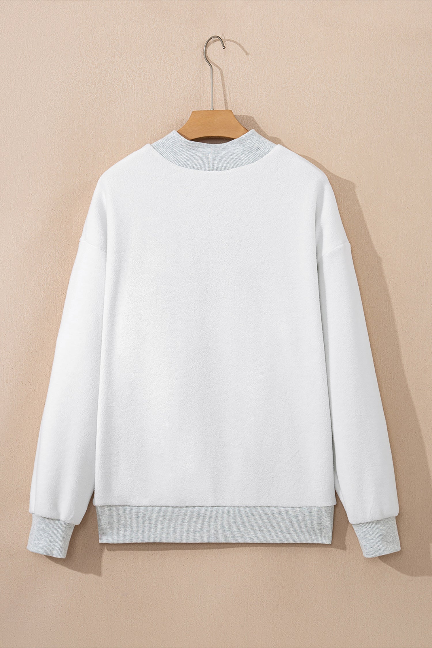 Solid Reversible Mock Neck Oversized Sweatshirt