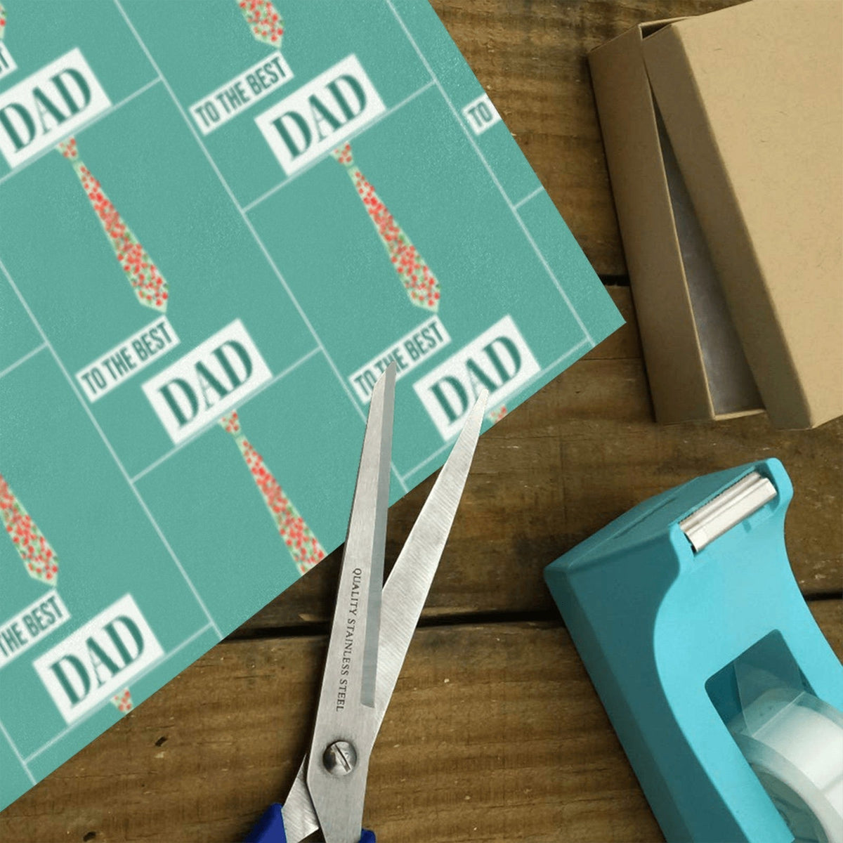 Best Dad Ever Polka Dots Gift Wrapping Paper - 58"x 23" (Made in USA)