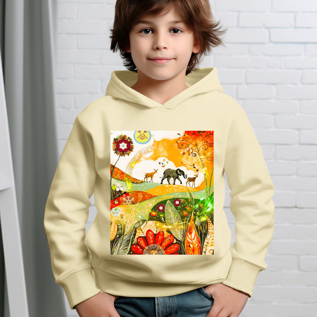Child's Animal Parade Front Design Long Sleeve Hoodie