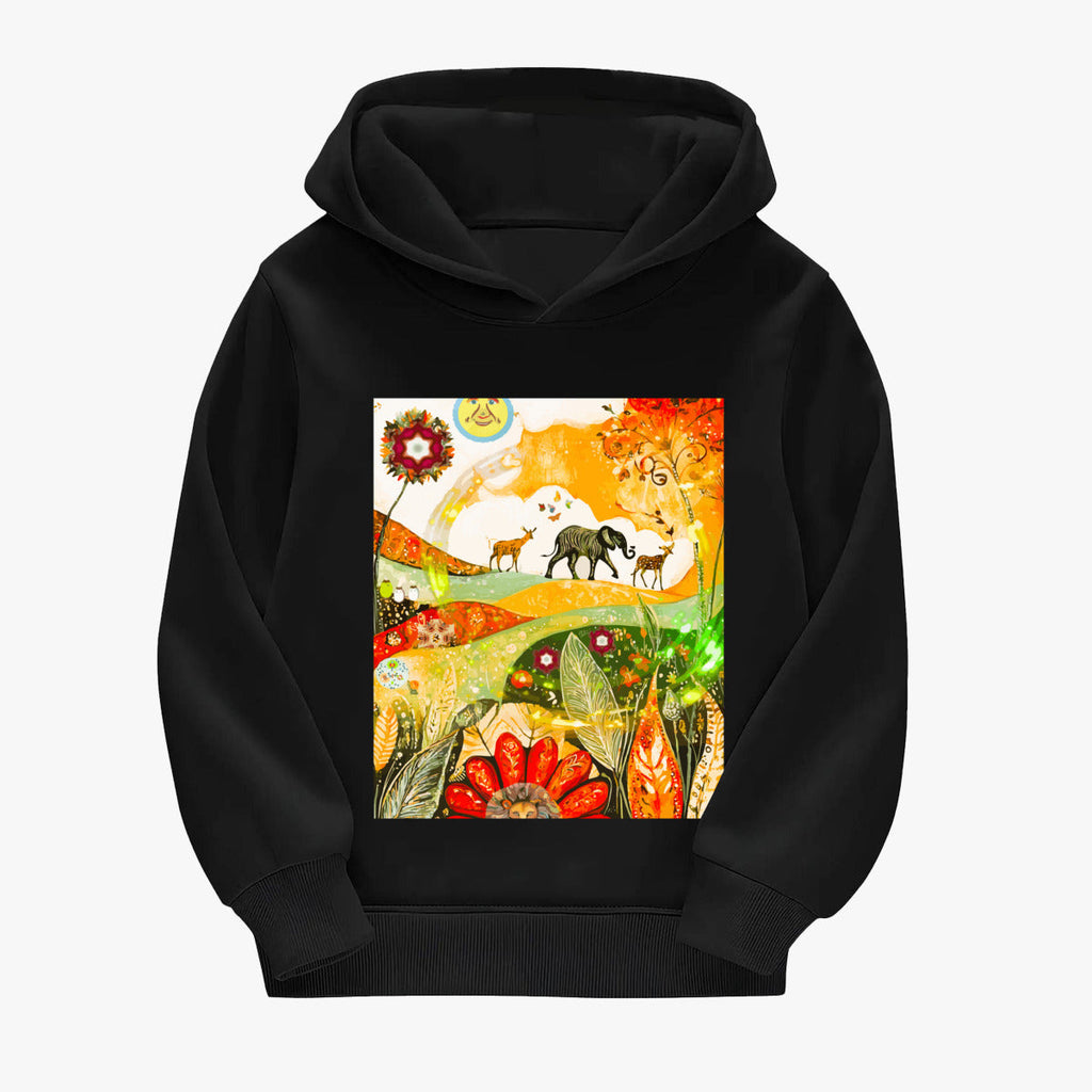 Child's Animal Parade Front Design Long Sleeve Hoodie