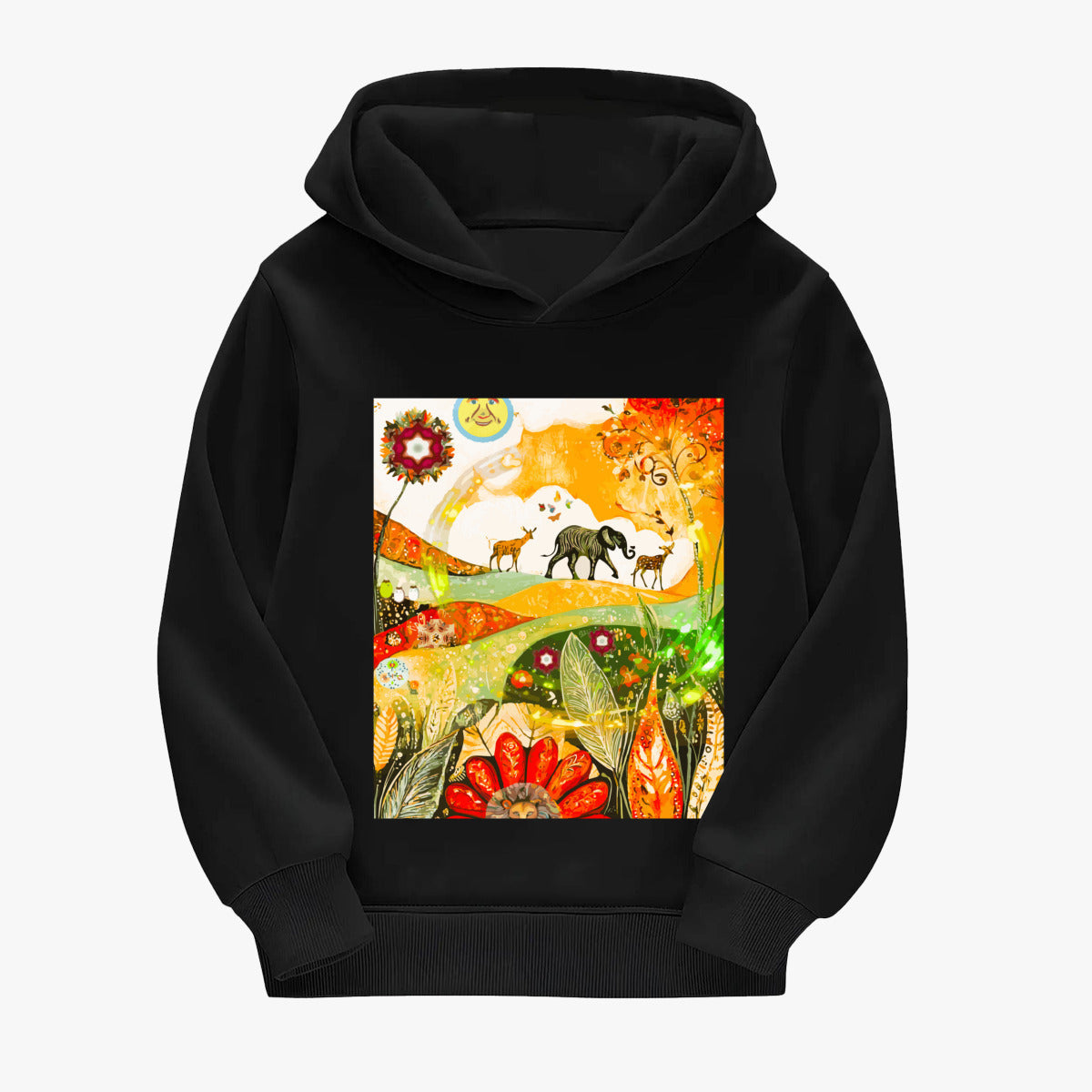 Child's Animal Parade Front Design Long Sleeve Hoodie