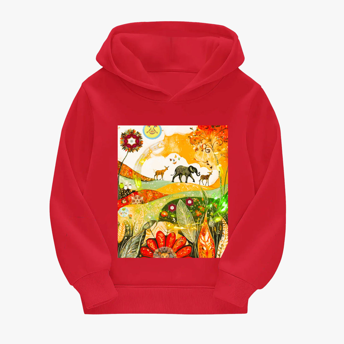 Child's Animal Parade Front Design Long Sleeve Hoodie