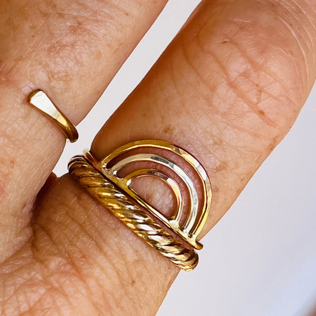 14K Gold filled TRIPLE ARCH RING