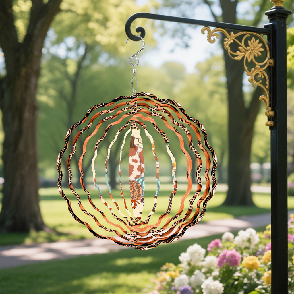 Hello Fall Pumpkins Wind Spinner Outdoor Decor