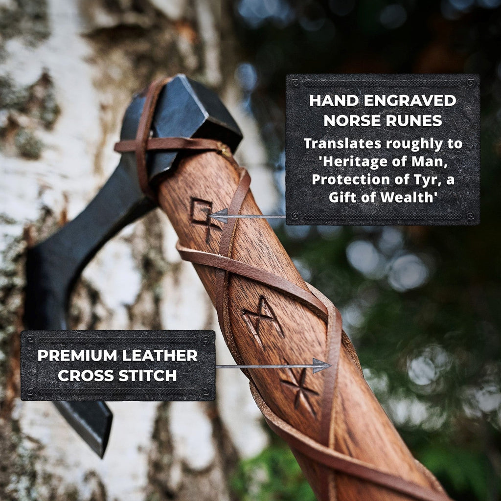 Viking Bearded Axe "Skeggox" – Runic Battle Axe