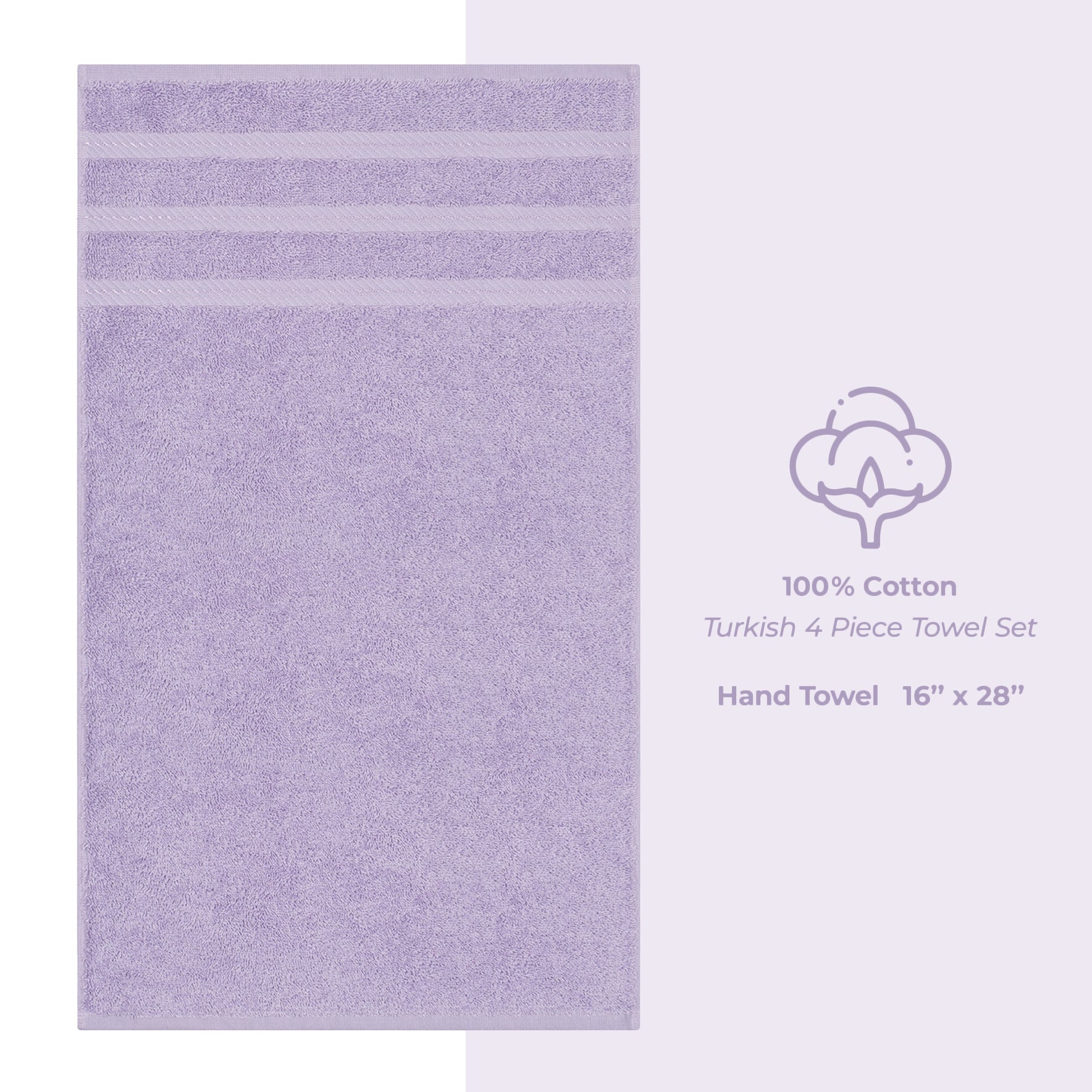 American Soft Linen 100%  Cotton Turkish Towels, 4 Pack Hand Towel Set, Super Soft, Absorbent, Quick Dry Premium Towels