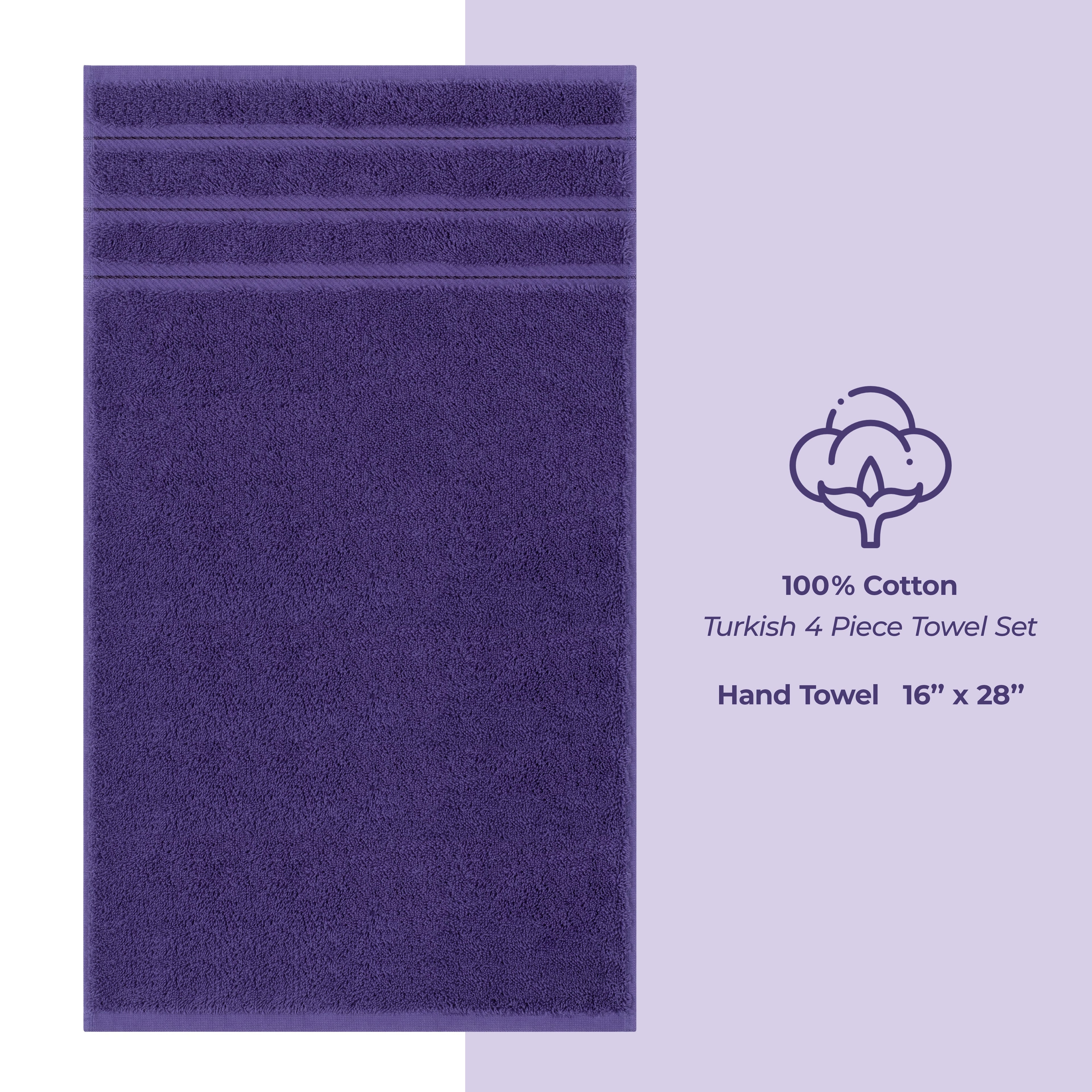 American Soft Linen 100%  Cotton Turkish Towels, 4 Pack Hand Towel Set, Super Soft, Absorbent, Quick Dry Premium Towels