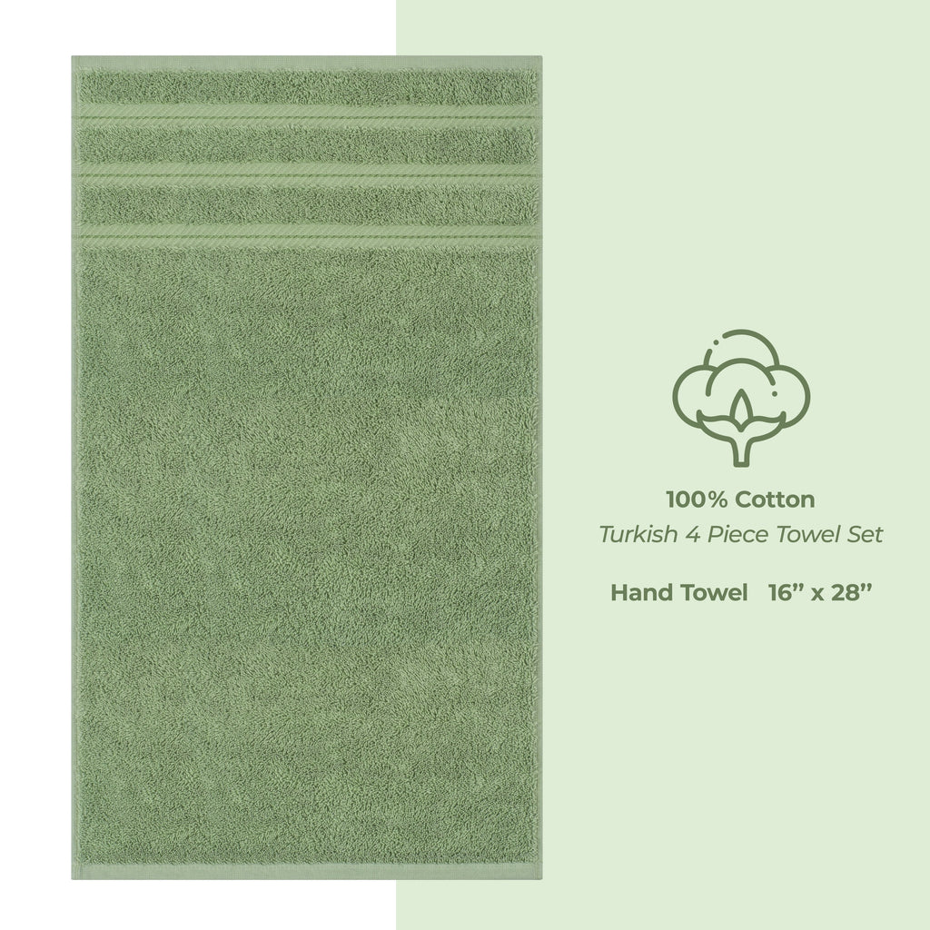 American Soft Linen 100%  Cotton Turkish Towels, 4 Pack Hand Towel Set, Super Soft, Absorbent, Quick Dry Premium Towels
