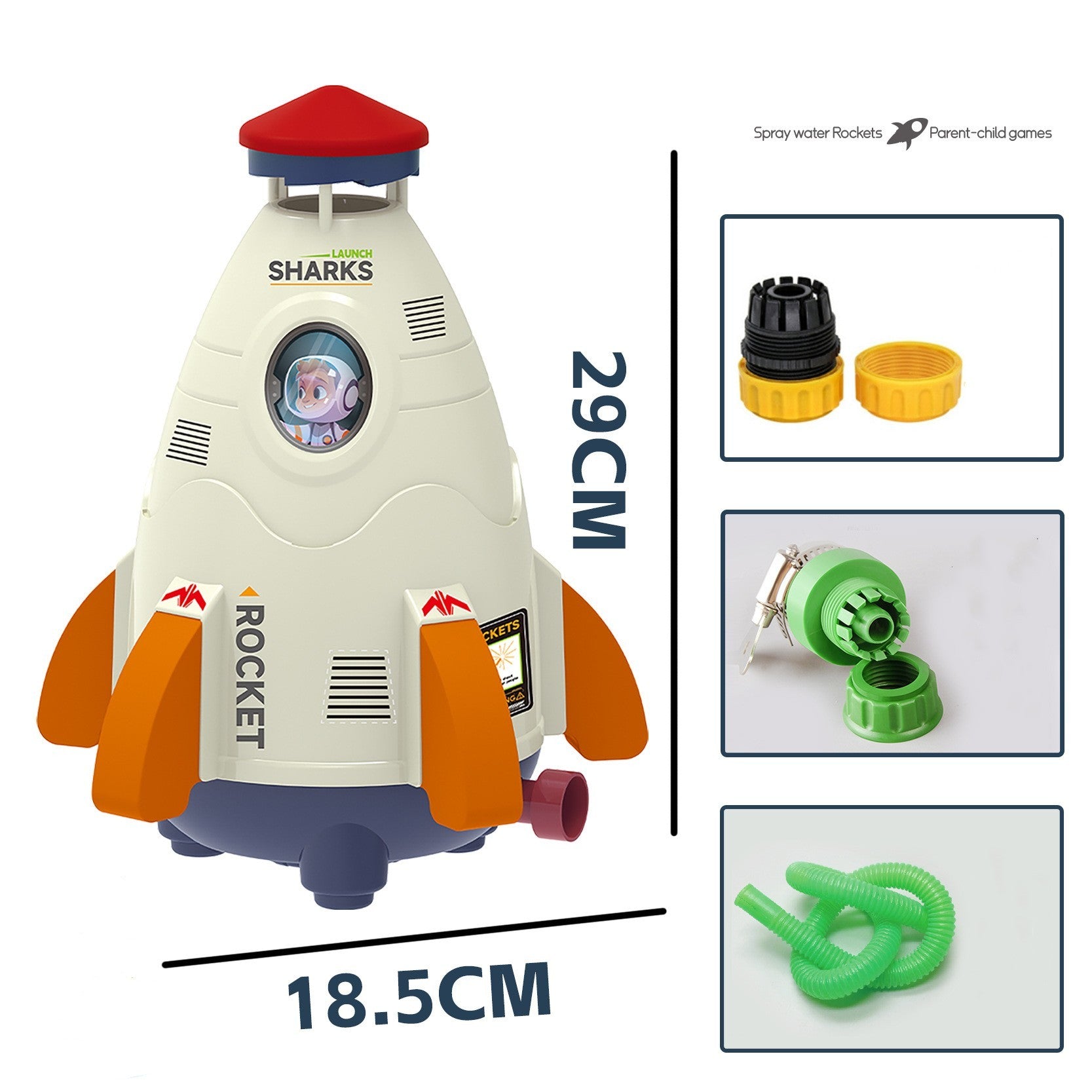 Kids Space Rocket Sprinkler – Spinning Water Spray Toy for Outdoor Fun