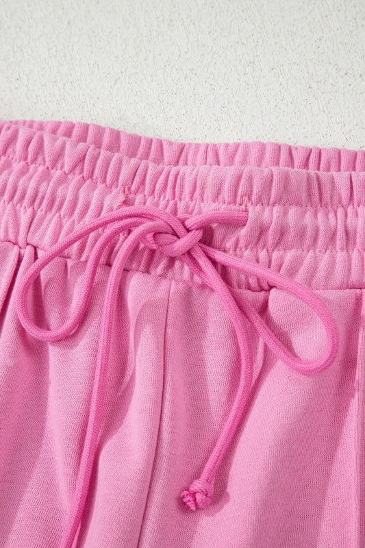 Solid V-Neck Pullover and Drawstring Sweatpants Se