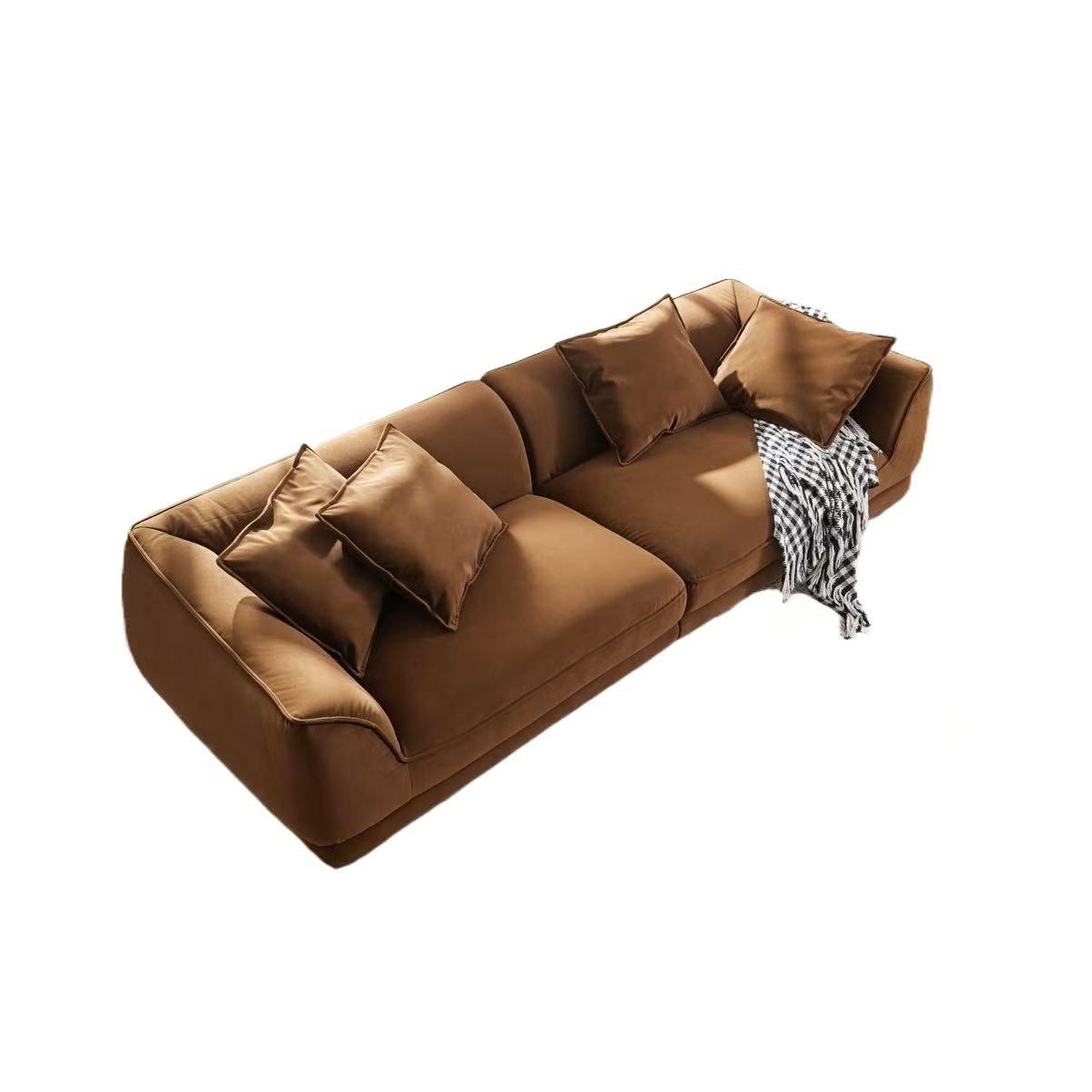 Nordic Modern Sofa With Removable Pillowcase, High Density Sponge Filling, 4 Throw Pillows