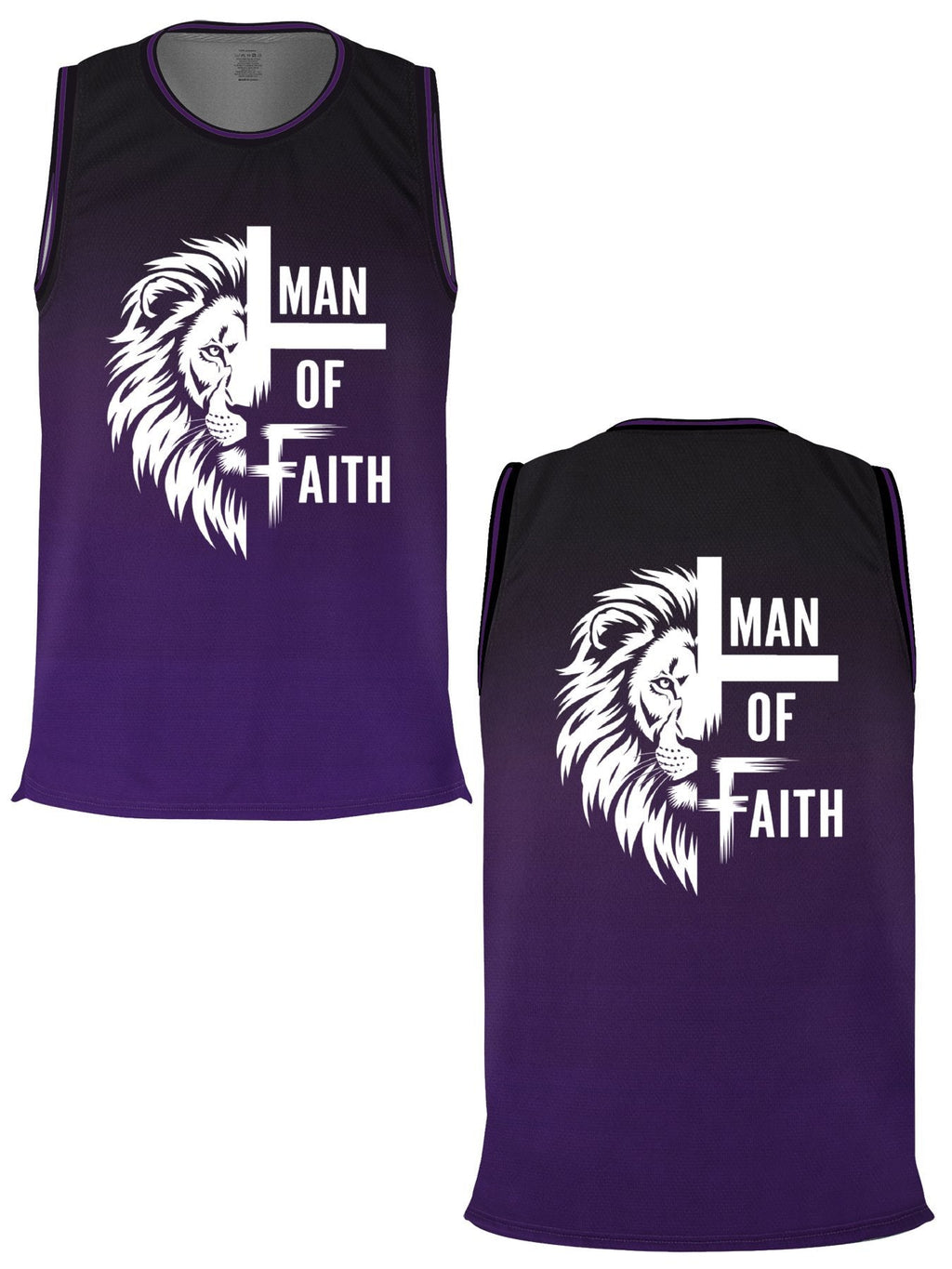 Man of Faith Adult Purple Basketball Jersey | Ships From USA
