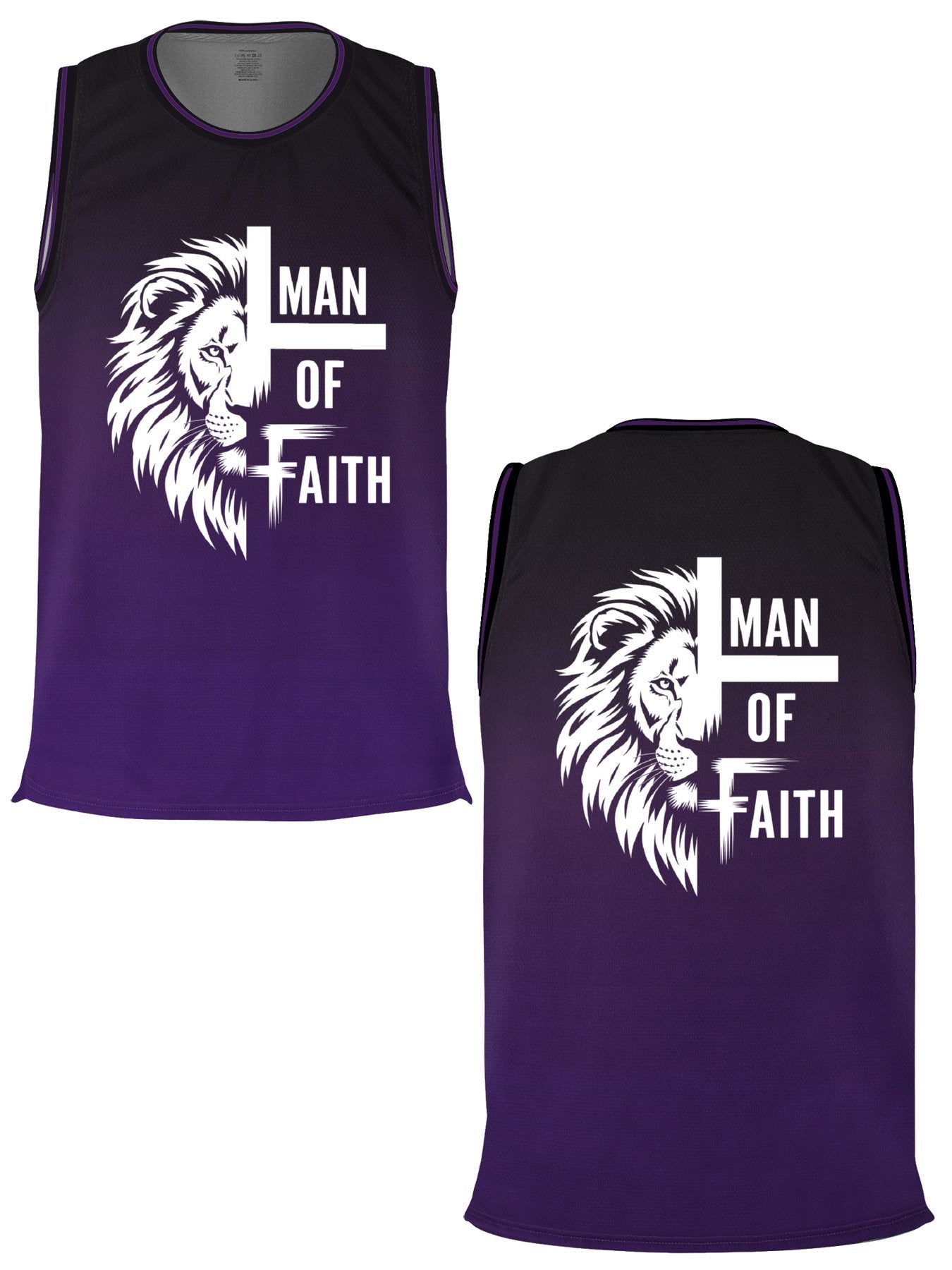 Man of Faith Adult Purple Basketball Jersey | Ships From USA