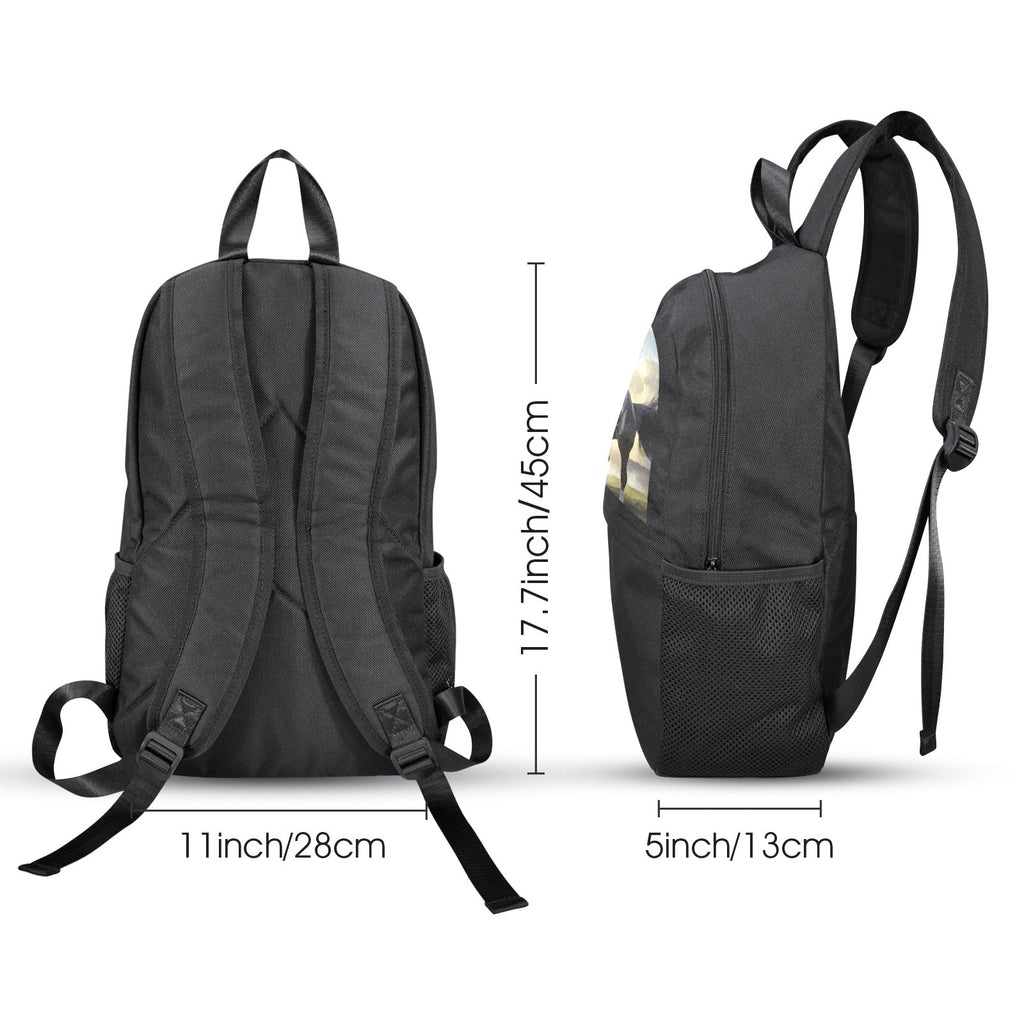 Wild & Free Black Horse Casual Backpack | Upper Part Printing