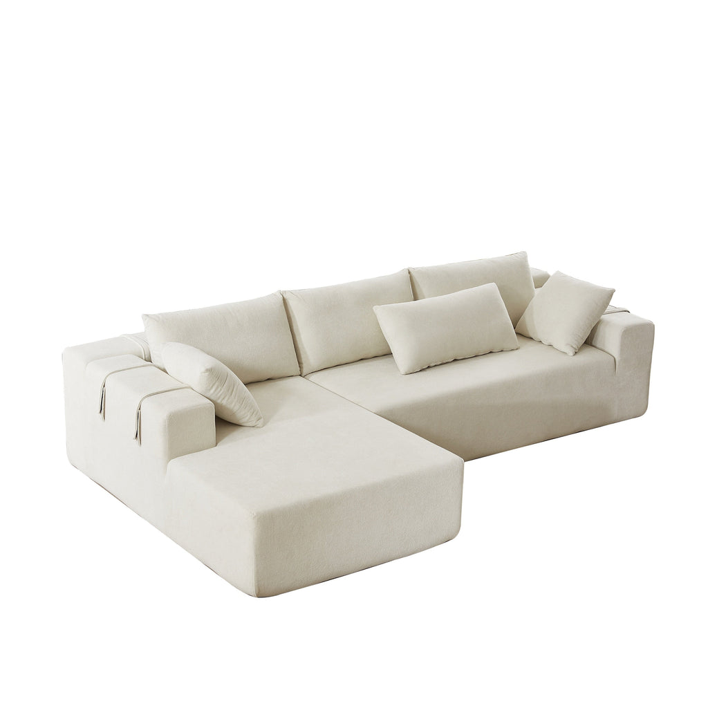 Modern Chenille Upholstered Sectional Sofa Couch Set,Modular 108' L Shaped Sectional Living Room Sofa Set With 6 Pillows,Free Combination Sofa Couch for Living Room,Bedroom
