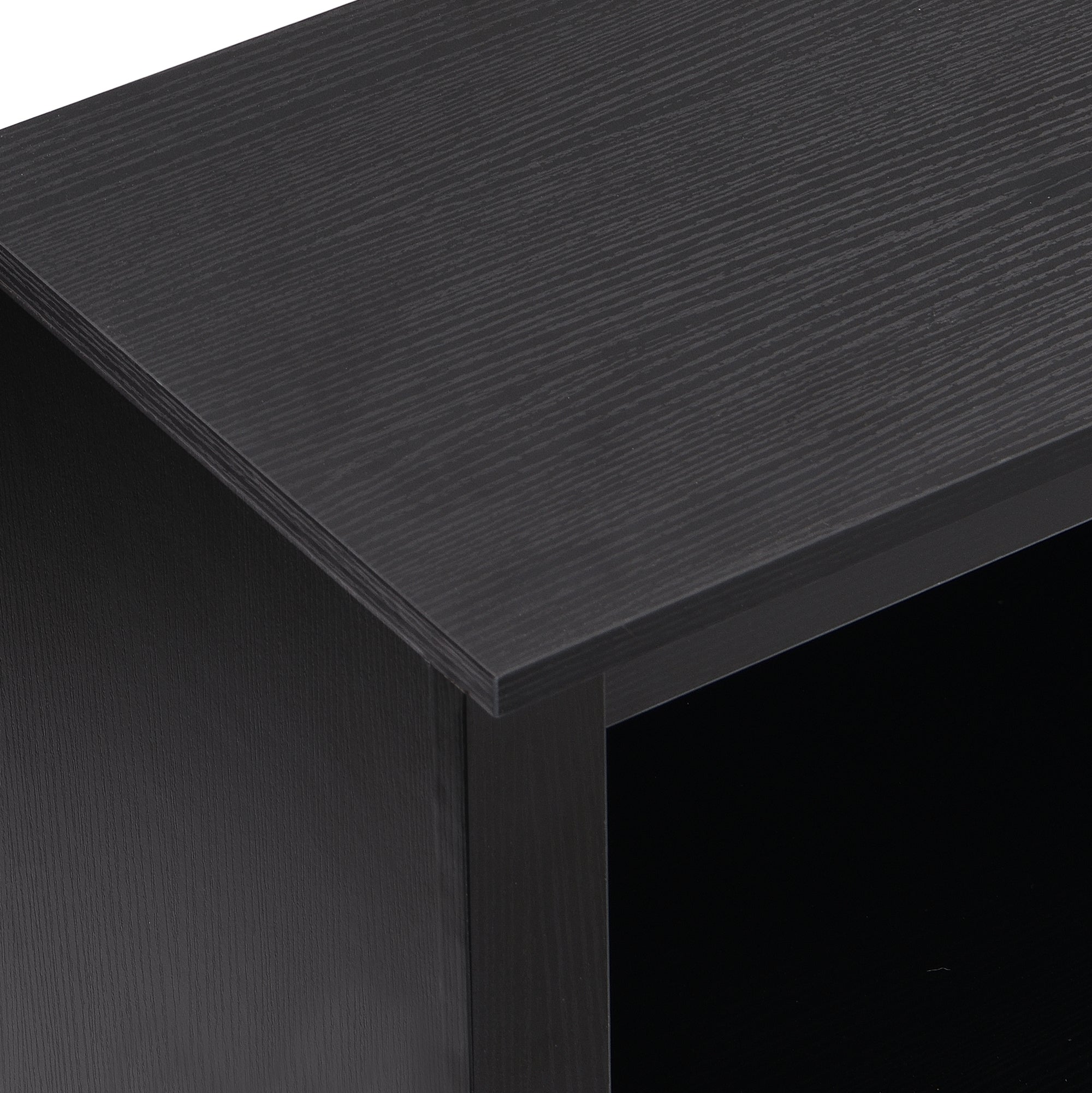 ON-TREND Stylish Design 30 Shoe Cubby Console, Contemporary Shoe Cabinet with Multiple Storage Capacity, Free Standing Tall Cabinet with Versatile Use for Hallway,  Bedroom, Black