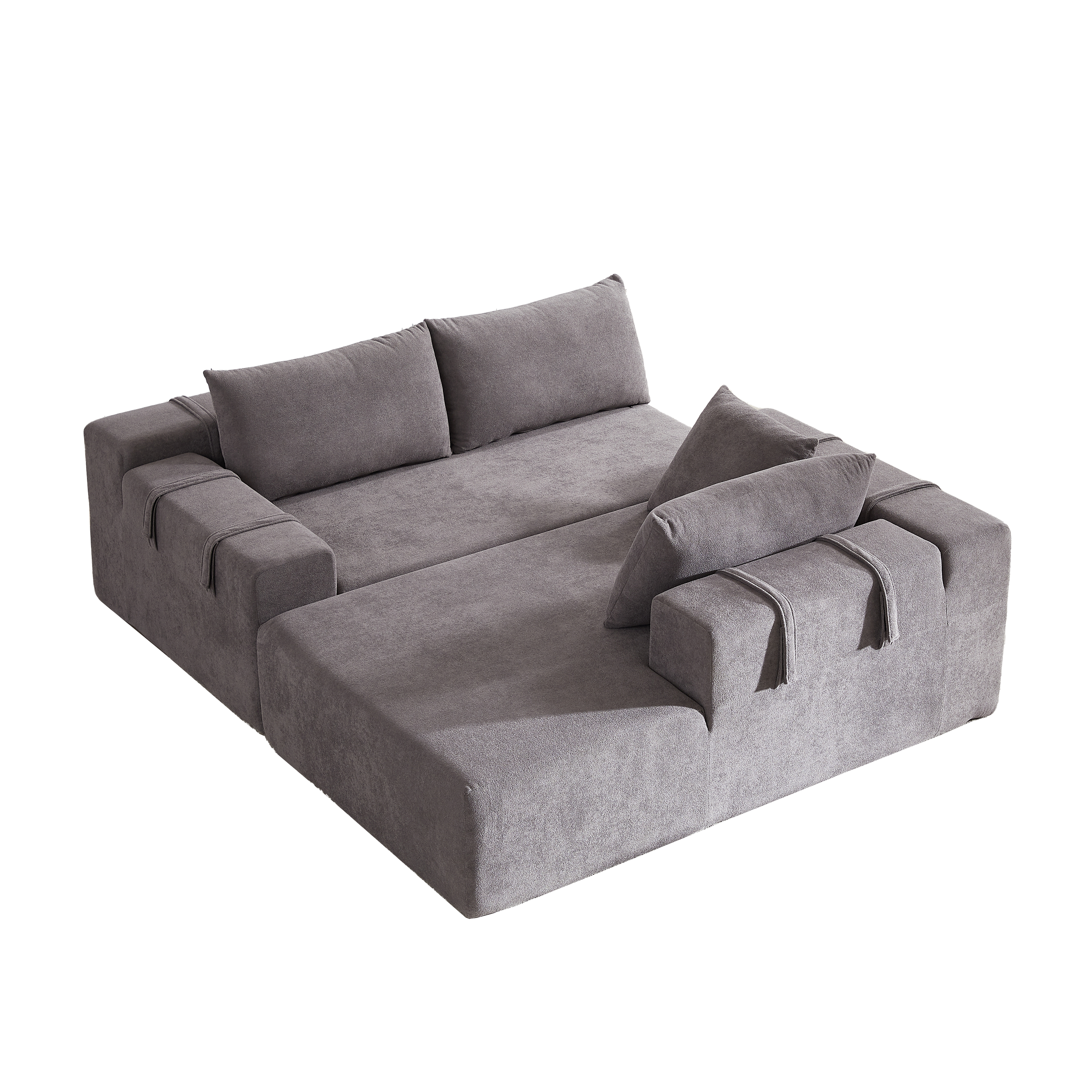 Modern Chenille Upholstered Sectional Sofa Couch Set,Modular 108' L Shaped Sectional Living Room Sofa Set With 6 Pillows,Free Combination Sofa Couch for Living Room,Bedroom(Right Chaise)W834P240002
