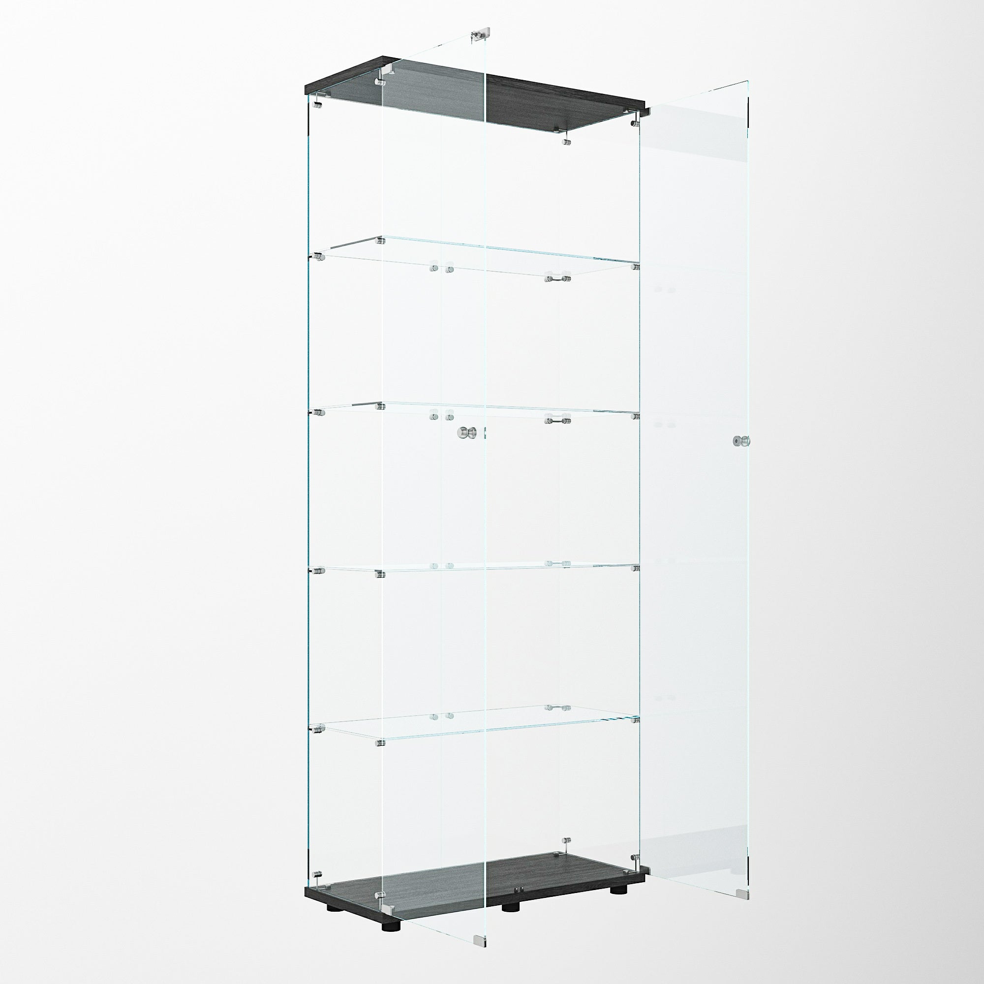 Tempered glass display cabinet,liquorcabinet,storagecabinet,filecabinet,with paipai lights,with locks,bottom equipped with adjustable feet,suitable for uneven,living room bedroom,corridor,office,black