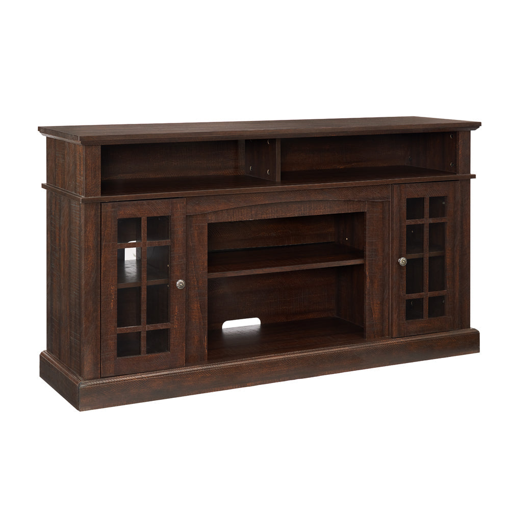 Classic TV Media Stand Modern Entertainment Console for TV Up to 65' with Open and Closed Storage Space, Espresso, 58.25'W*15.75'D*32'H