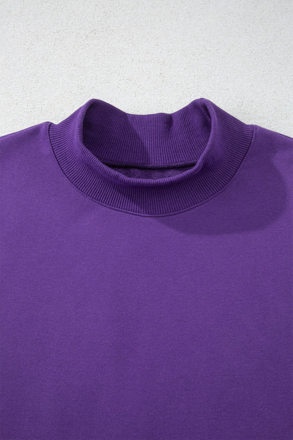 Solid Mock Neck Oversized Sweatshirt