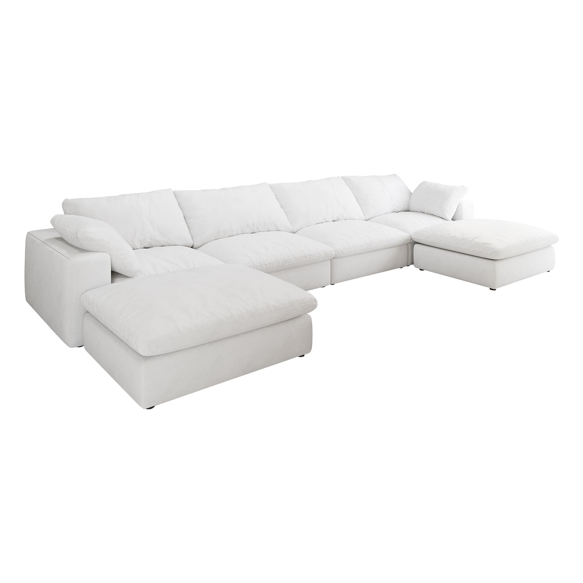 Cloud Modular Sectional sofa with 2 Storage Ottomans,160.6' Down Filled Comfort U Shaped Sofa Couch for Living Room 4seaters+2ottoman