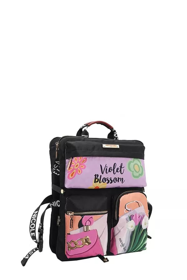 Nicole Lee USA Multi Pocket Travel Backpack Vintage Style