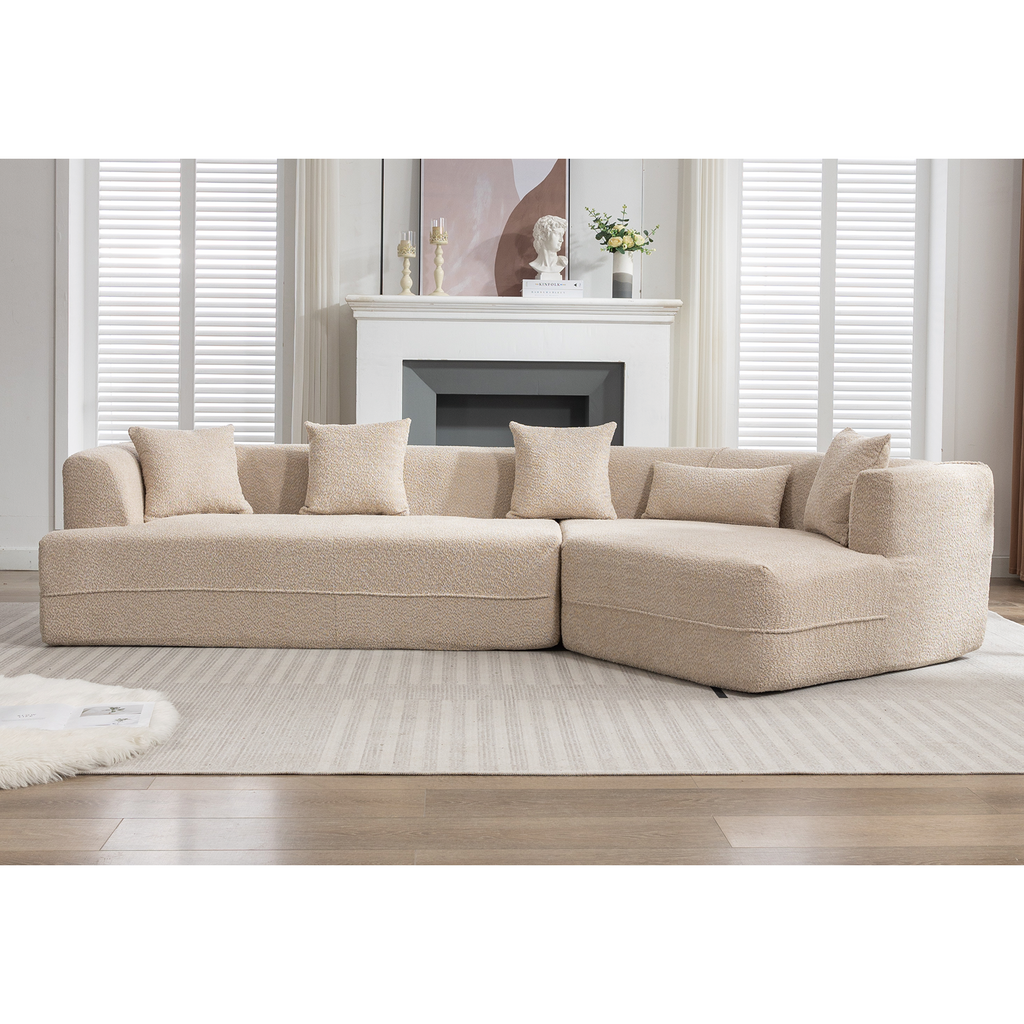 [VIDEO PROVIDED][ New And Upgraded Extended Edition]Modular sofa , modern minimalist style sofa,  upholstered ,  free combination, round fiber fabric, anti-wrinkle fabric,Dimension extension,Brown