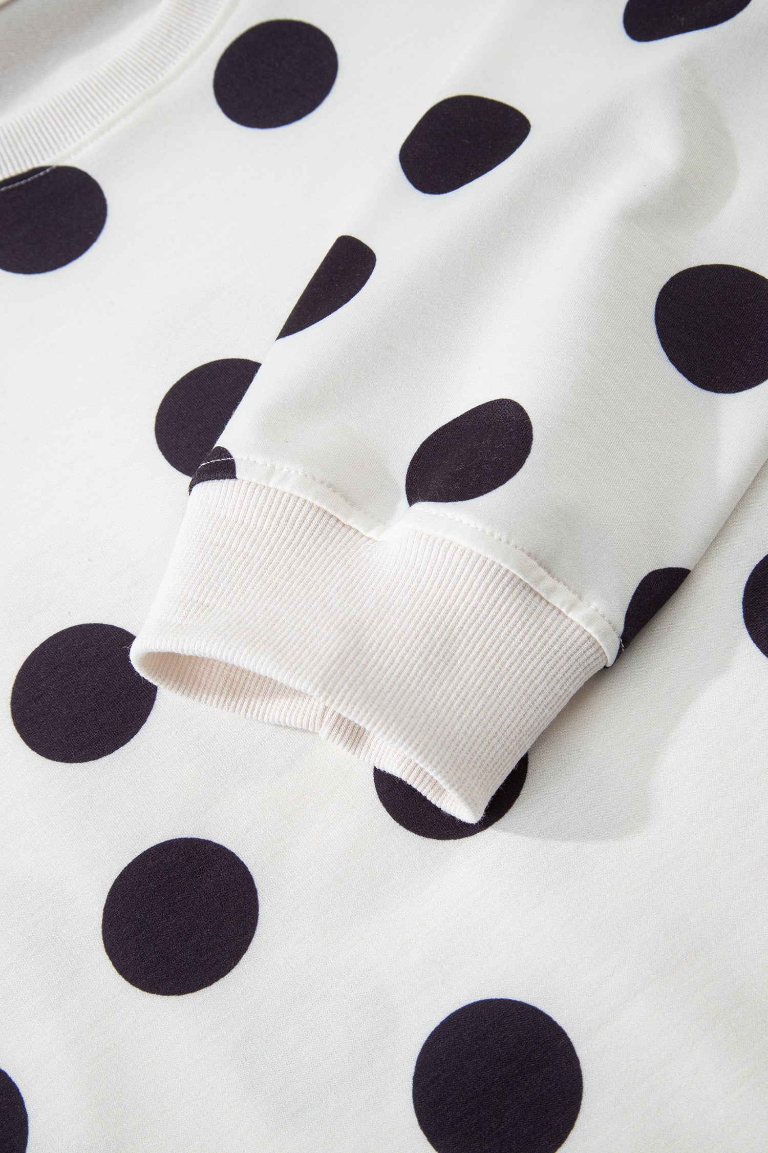 Polka Dot Pullover and Drawstring Shorts Set