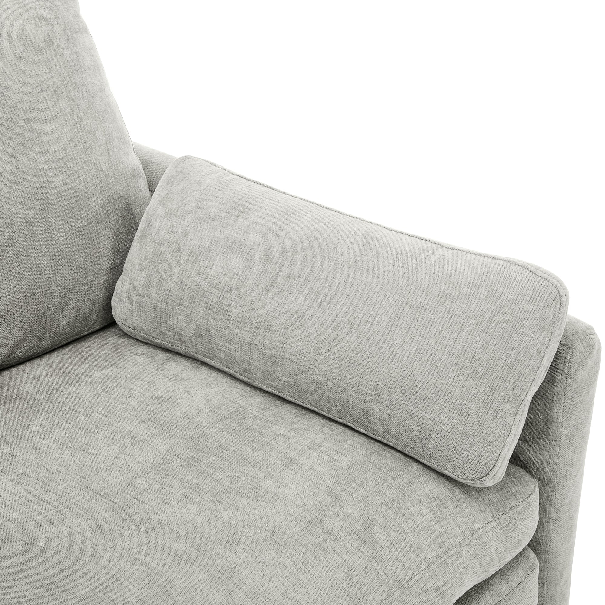 Cozy Upholstered Sofa Set with Double Cushion Design, Light Grey Chenille Fabric, Modern Living Room Couch